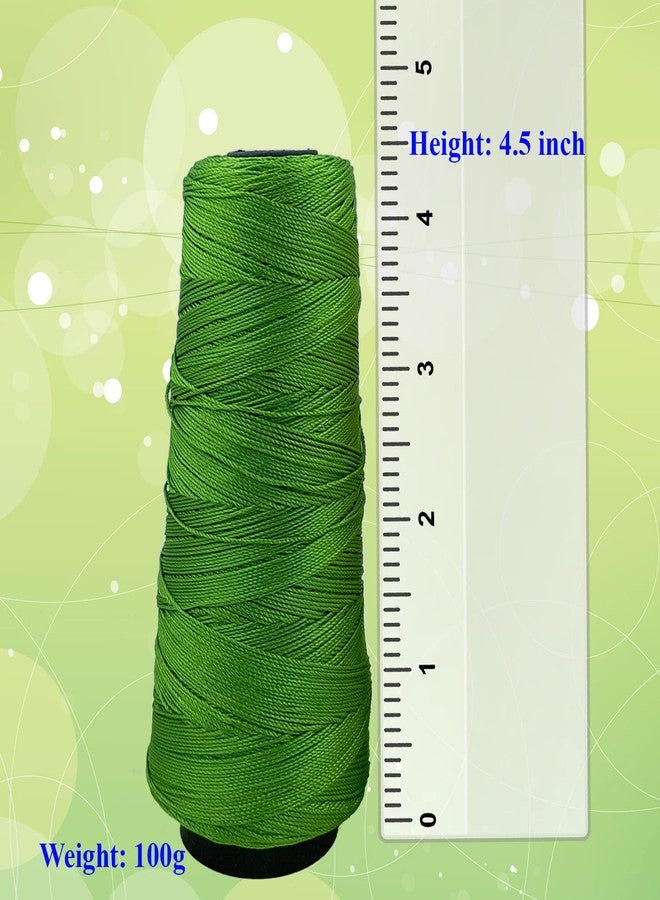 Aakriti Polyester Thread Yarn (3 Cones) - Embroidery, Crochet, Knitting, Jewellery Making Thread [Colors: Parrot Green, Yellowish-Green, Turquoise] - Image 5